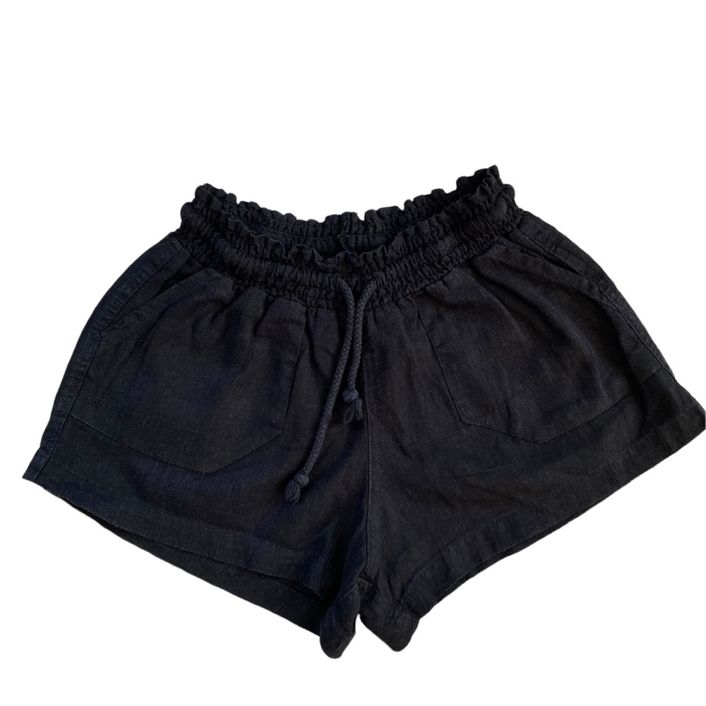Linen-like Black Shorts Size S